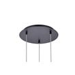 Elegant Lighting Eren 3-Light Stainless Steel and Crystal Glass Pendant in Black