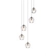 Elegant Lighting Eren 5-Light Stainless Steel and Glass Pendant in Chrome