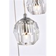 Elegant Lighting Eren 5-Light Stainless Steel and Glass Pendant in Chrome