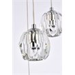 Elegant Lighting Eren 5-Light Stainless Steel and Glass Pendant in Chrome