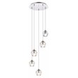 Elegant Lighting Eren 5-Light Stainless Steel and Glass Pendant in Chrome