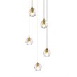 Elegant Lighting Eren 5-Light Stainless Steel and Glass Pendant in Gold