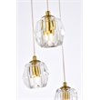 Elegant Lighting Eren 5-Light Stainless Steel and Glass Pendant in Gold