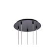 Elegant Lighting Eren 5-Light Stainless Steel and Crystal Glass Pendant in Black