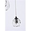 Elegant Lighting Eren 5-Light Stainless Steel and Crystal Glass Pendant in Black
