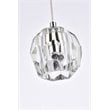 Elegant Lighting Eren 1-Light Stainless Steel and Glass Pendant in Chrome