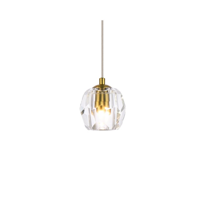 Elegant Lighting Eren 1-Light Stainless Steel and Glass Pendant in Gold