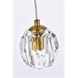 Elegant Lighting Eren 1-Light Stainless Steel and Glass Pendant in Gold