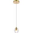 Elegant Lighting Eren 1-Light Stainless Steel and Glass Pendant in Gold