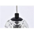 Elegant Lighting Eren 1-Light Stainless Steel and Glass Pendant in Black