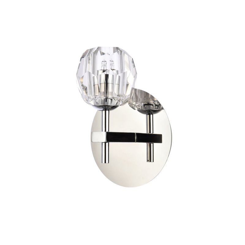 Elegant Lighting Eren 1-Light Stainless Steel and Glass Wall Sconce in Chrome