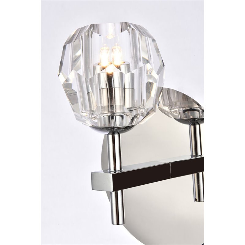 Elegant Lighting Eren 1-Light Stainless Steel and Glass Wall Sconce in Chrome