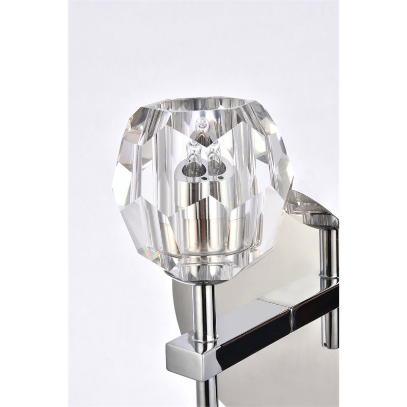 Elegant Lighting Eren 1-Light Stainless Steel and Glass Wall Sconce in Chrome