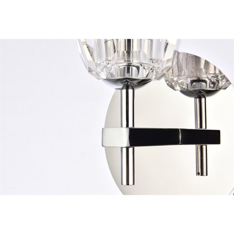 Elegant Lighting Eren 1-Light Stainless Steel and Glass Wall Sconce in Chrome