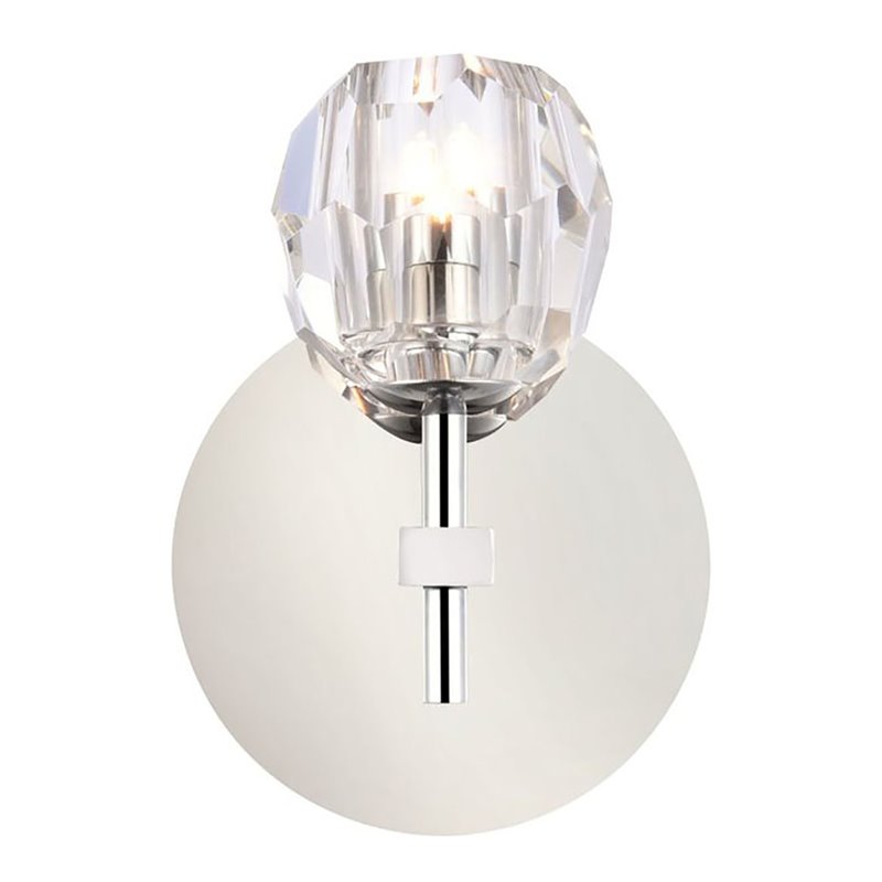 Elegant Lighting Eren 1-Light Stainless Steel and Glass Wall Sconce in Chrome