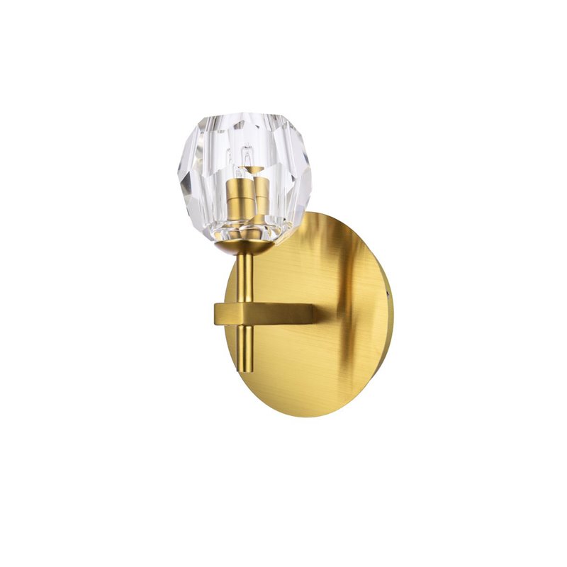 Elegant Lighting Eren 1-Light Stainless Steel and Glass Wall Sconce in Gold