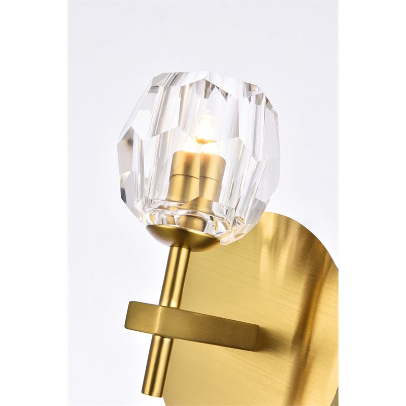 Elegant Lighting Eren 1-Light Stainless Steel and Glass Wall Sconce in Gold