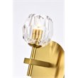 Elegant Lighting Eren 1-Light Stainless Steel and Glass Wall Sconce in Gold
