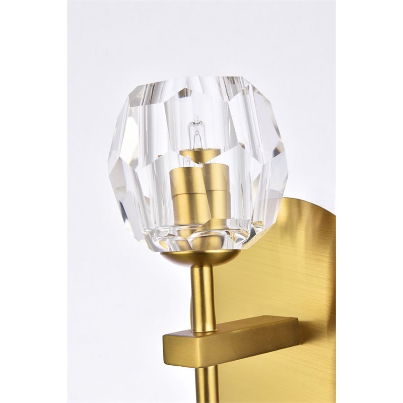 Elegant Lighting Eren 1-Light Stainless Steel and Glass Wall Sconce in Gold