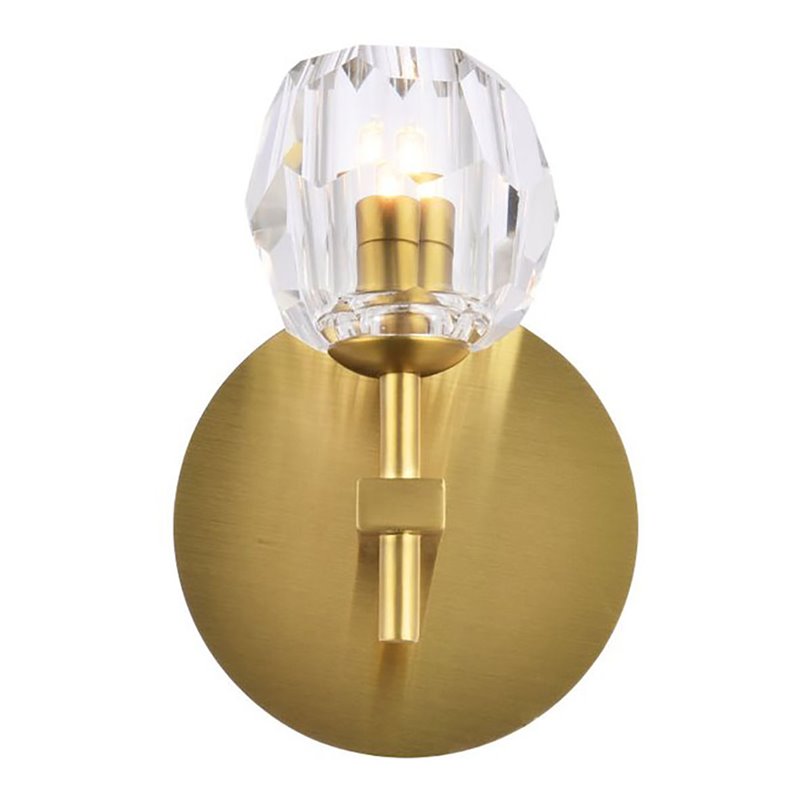 Elegant Lighting Eren 1-Light Stainless Steel and Glass Wall Sconce in Gold