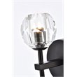 Elegant Lighting Eren 1-Light Stainless Steel and Glass Wall Sconce in Black