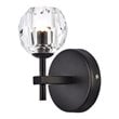 Elegant Lighting Eren 1-Light Stainless Steel and Glass Wall Sconce in Black