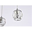 Elegant Lighting Eren 3-Light Stainless Steel & Glass Pendant in Chrome
