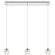 Elegant Lighting Eren 3-Light Stainless Steel & Glass Pendant in Chrome