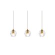 Elegant Lighting Eren 3-Light Stainless Steel and Glass Pendant in Gold