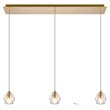 Elegant Lighting Eren 3-Light Stainless Steel and Glass Pendant in Gold