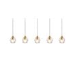 Elegant Lighting Eren 5-Light Stainless Steel and Crystal Glass Pendant in Gold