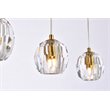 Elegant Lighting Eren 5-Light Stainless Steel and Crystal Glass Pendant in Gold