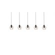 Elegant Lighting Eren 5-Light Stainless Steel and Glass Pendant in Black
