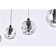 Elegant Lighting Eren 5-Light Stainless Steel and Glass Pendant in Black