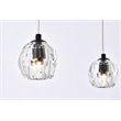 Elegant Lighting Eren 5-Light Stainless Steel and Glass Pendant in Black