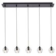 Elegant Lighting Eren 5-Light Stainless Steel and Glass Pendant in Black