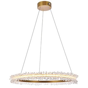 Elegant Lighting Laurel LED 26&quot Modern Aluminum Pendant in Gold