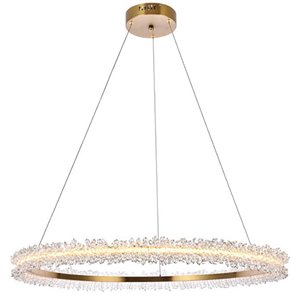 Elegant Lighting Laurel LED 34&quot Modern Aluminum Pendant in Gold