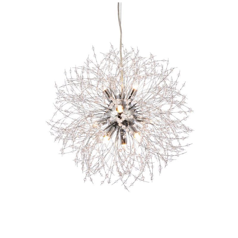 Elegant Lighting Solace 9-Lights Modern Iron Pendant in Chrome