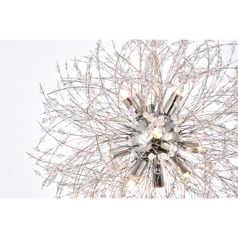 Elegant Lighting Solace 9-Lights Modern Iron Pendant in Chrome
