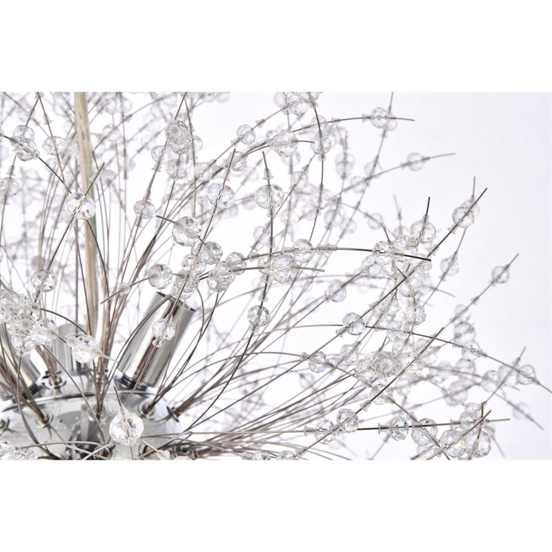 Elegant Lighting Solace 9-Lights Modern Iron Pendant in Chrome