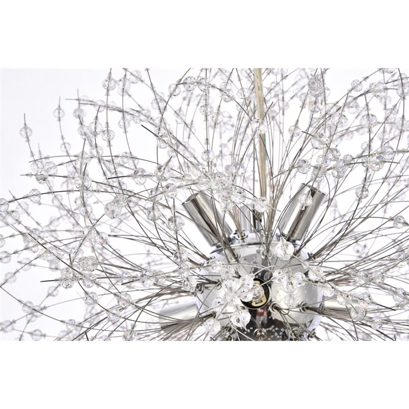 Elegant Lighting Solace 9-Lights Modern Iron Pendant in Chrome