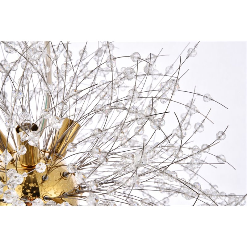 Elegant Lighting Solace 9-Lights Modern Iron Pendant in Gold Finish