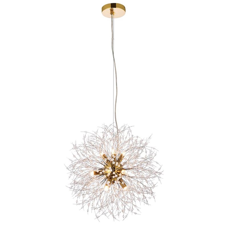 Elegant Lighting Solace 9-Lights Modern Iron Pendant in Gold Finish