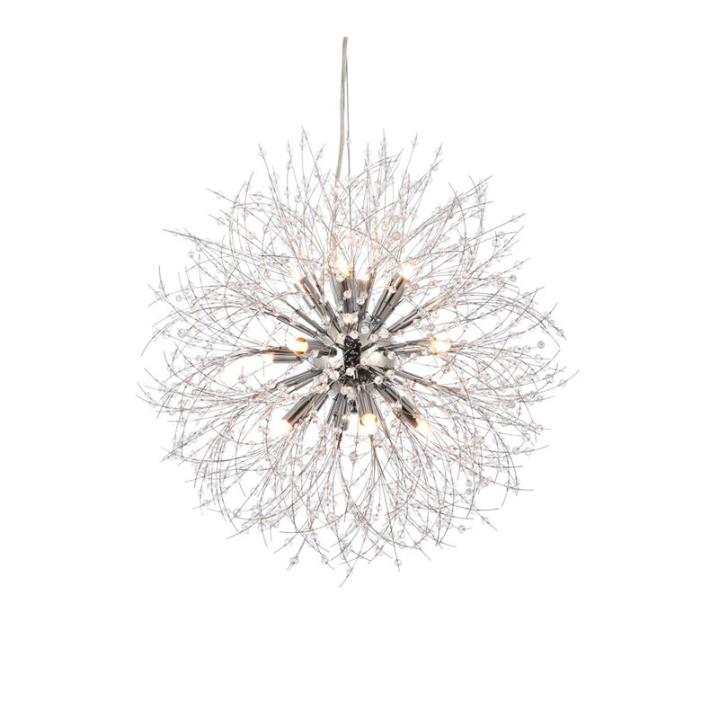 Elegant Lighting Solace 12-Lights Modern Iron Pendant in Chrome