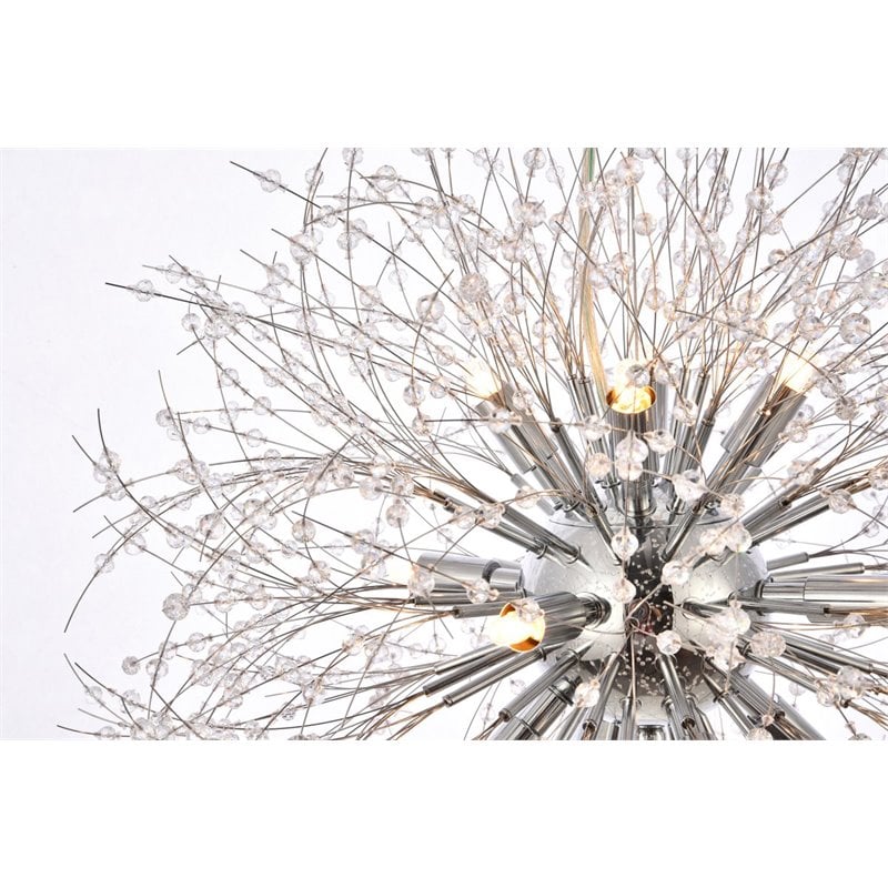 Elegant Lighting Solace 12-Lights Modern Iron Pendant in Chrome
