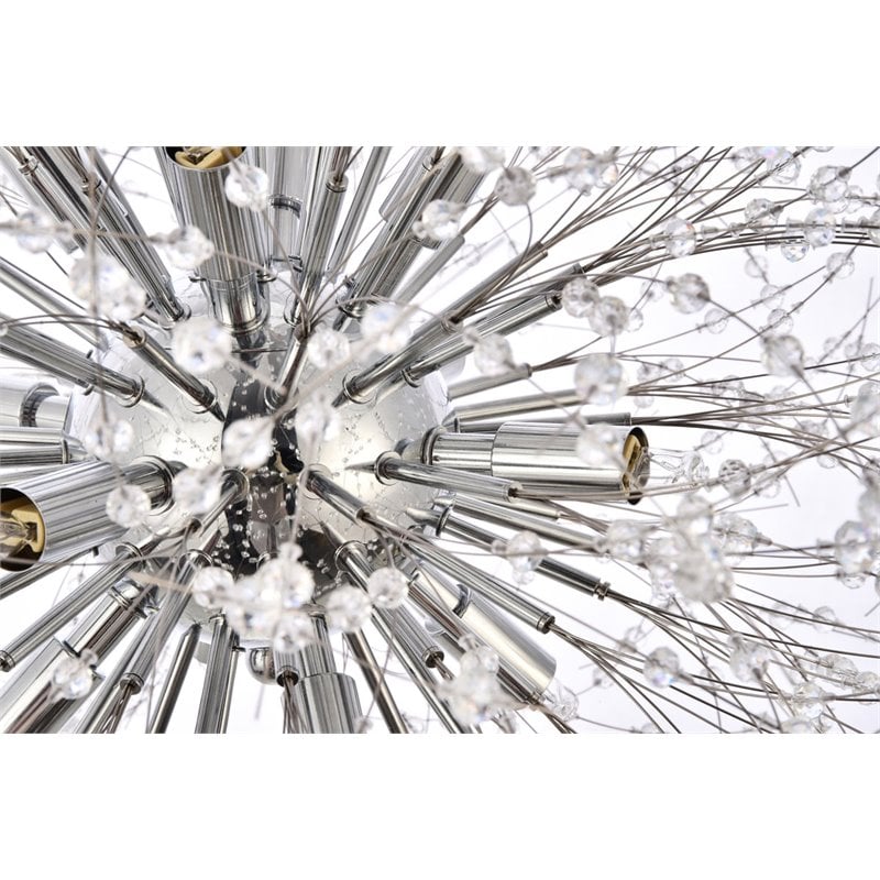 Elegant Lighting Solace 12-Lights Modern Iron Pendant in Chrome