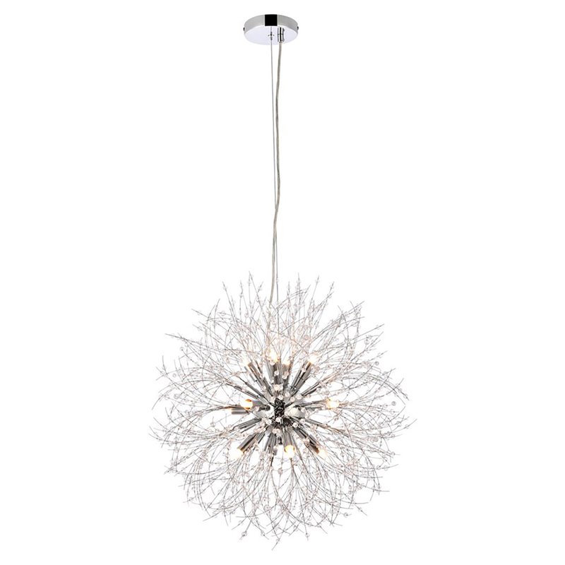 Elegant Lighting Solace 12-Lights Modern Iron Pendant in Chrome