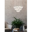 Elegant Lighting Eren 24-Light Stainless Steel and Glass Pendant in Chrome