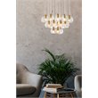 Elegant Lighting Eren 24-Light Stainless Steel and Glass Pendant in Gold